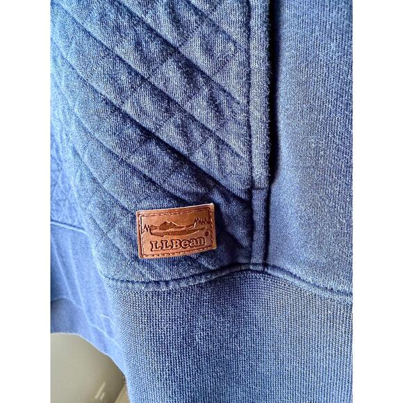 L.L Bean Women's Navy Blue Quilted Quarter Zip Pullover Sweatshirt Size Small - Picture 4 of 5